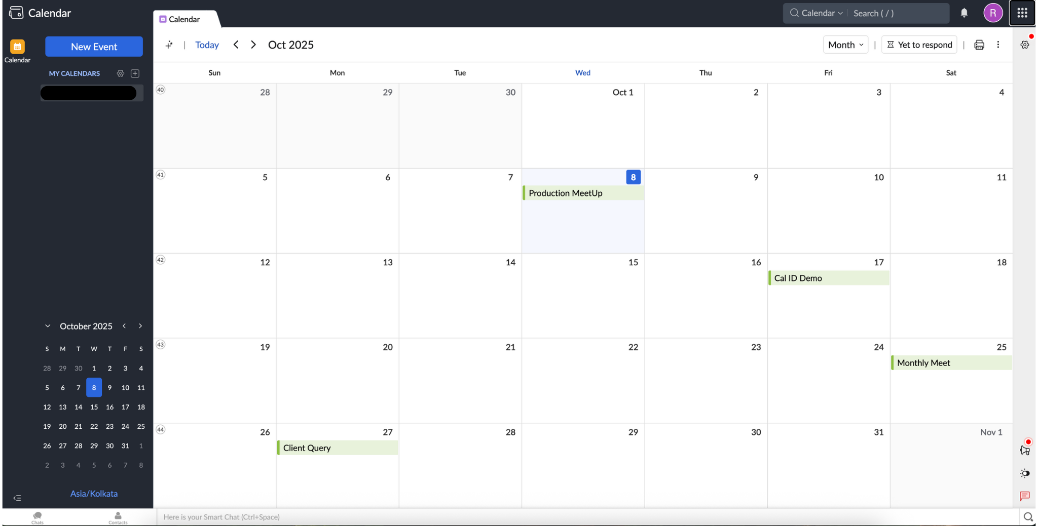 Screenshot of app Zoho Calendar